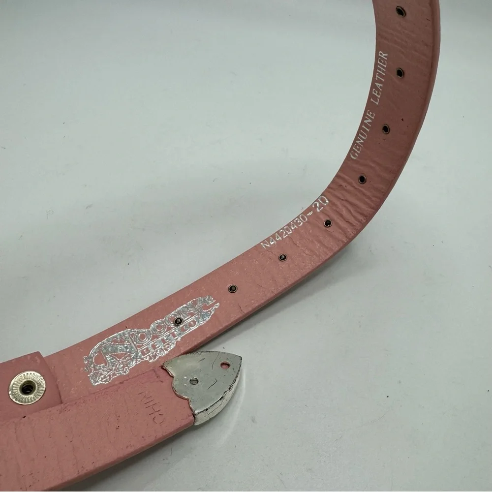 NOCONA Western GIRLS  Pink Leather BELT  Embellished details Size 20